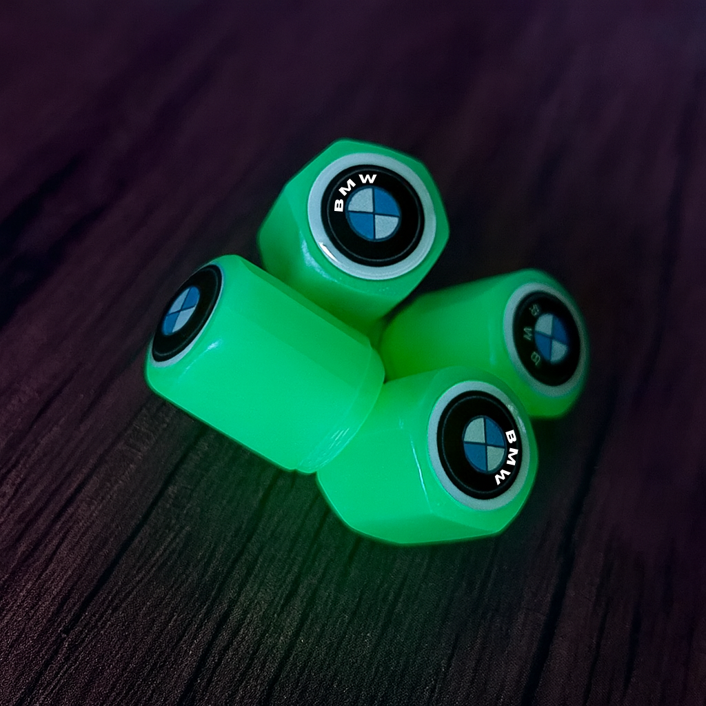 Комплект 4 светещи в тъмното капачки за джанти с лого