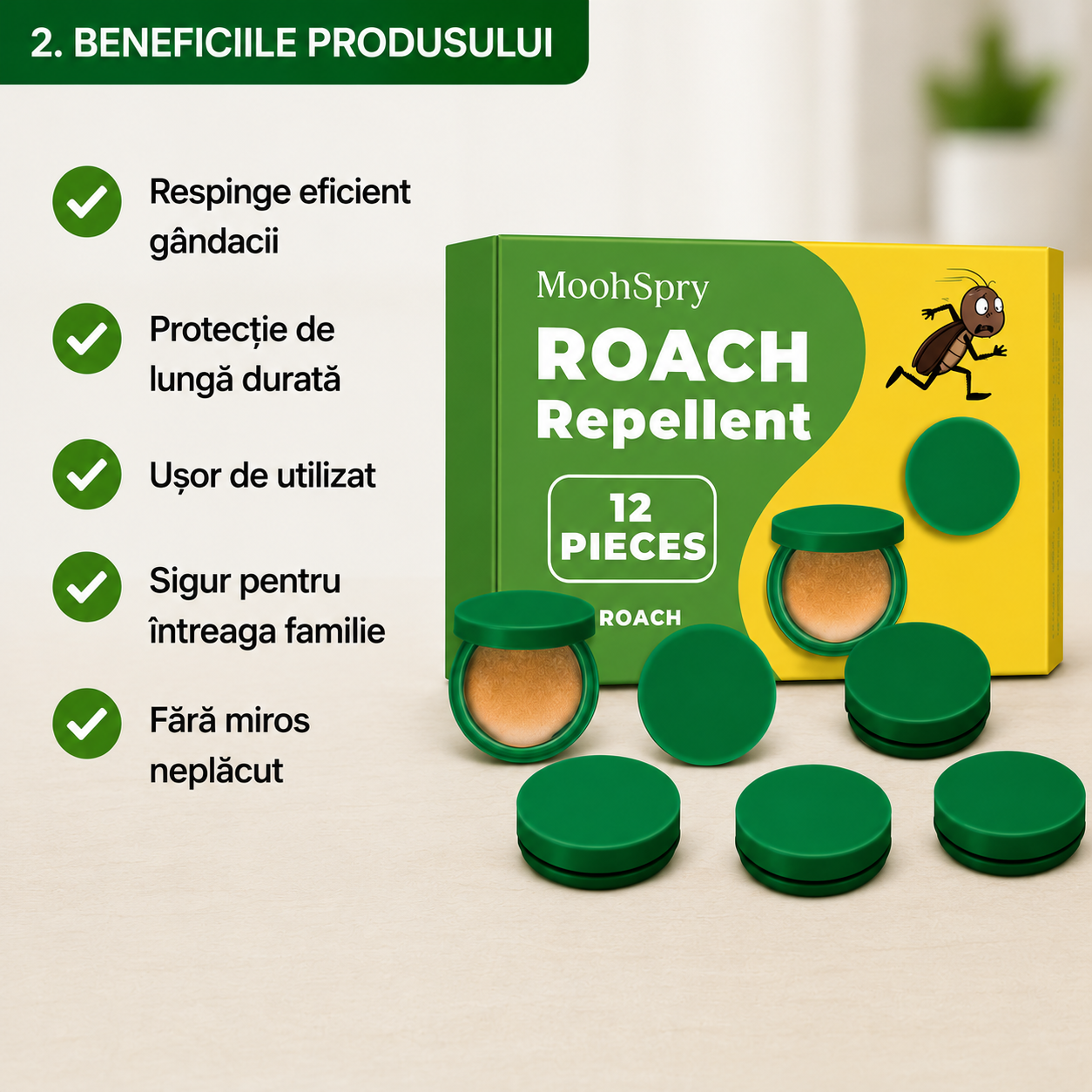 Pastile Anti Gândaci MoohSpry 12 Bucăți