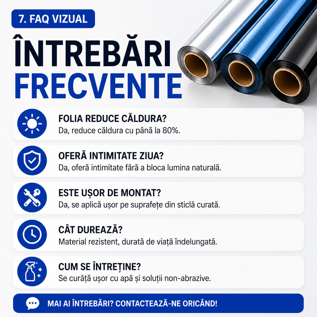 Folie Reflectorizantă pentru Geamuri. Protecție UV