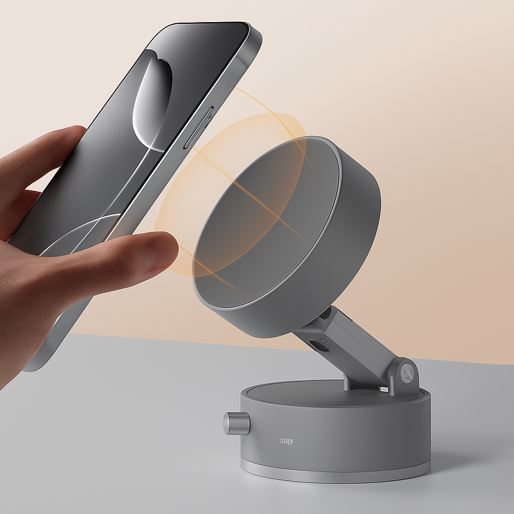 Сгъваема Въртяща Се Авто Поставка С Магнитен Вакуум, Регулируема