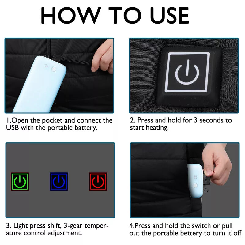 Интелигентна отопляема жилетка за мъже и жени