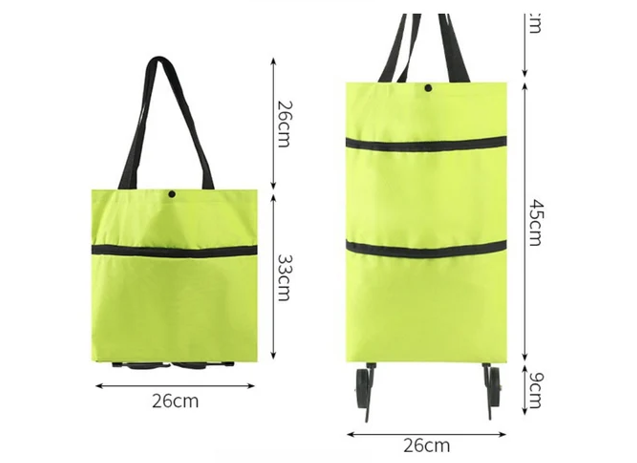 Сгъваема пазарска чанта с колела, многократна употреба