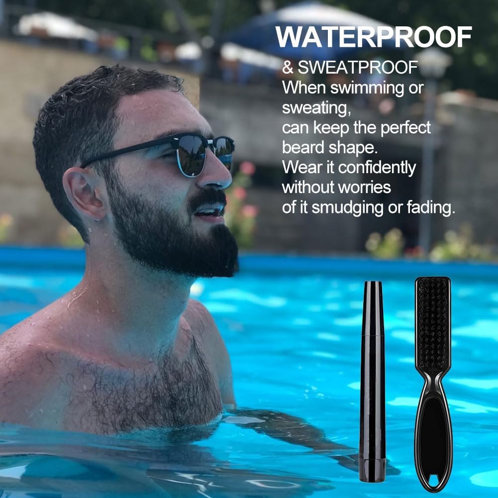 Пълен молив + четка за брада, запълване на празнини, водоустойчив 