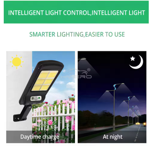 Соларна улична лампа LED прожектор с 6 панела, 400W