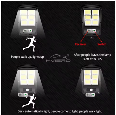 Соларна улична лампа LED прожектор с 6 панела, 400W